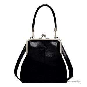 PU Leather Kiss Lock Crossbody Bag Shoulder Purse Hobo Tote Casual Chic